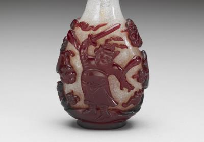 图片[3]-Red-on-snowing-white glass overlay snuff bottle with a Zhong Kui design, 18th-19th century, Qing dynasty-China Archive